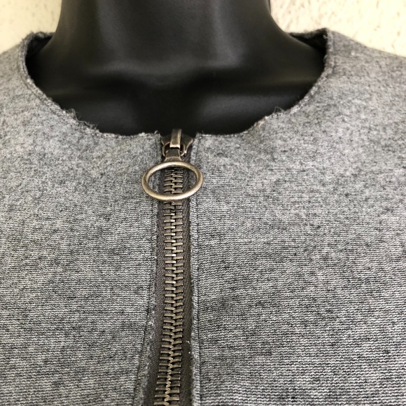 AKRIS PUNTO GRAY JERSEY VISCOSE scooba front zipper DRESS SZ 4 POCKETS - Picture 5 of 13